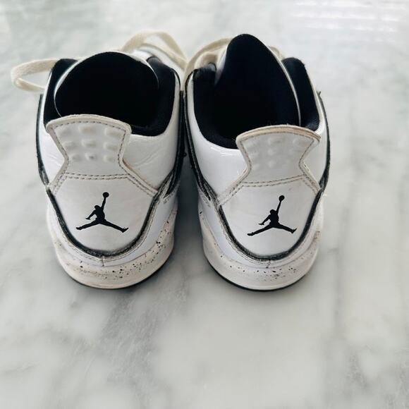 Nike Air Jordan Retro 4 SE PS DIY Kids 12 Child Mid Dunk Black White #DC4100 - Picture 6 of 7